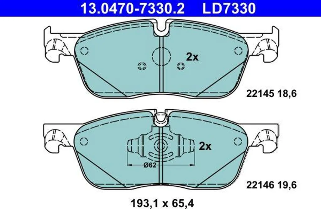Plaquettes de frein ATE 13.0470-7330.2 pour Discovery et Range Evoque
