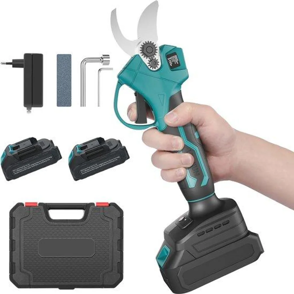 Sécateur électrique 30mm avec 2 batteries au lithium et chargeur inclus