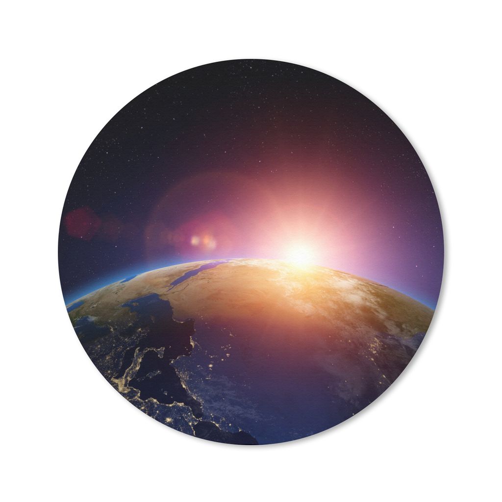 MuchoWow Mauspad Mousepad Erde - Sonne - Sterne 20x20 cm - Mousepads - Maus Mat - Pad - Mausunterlage - Schreibtischmatte