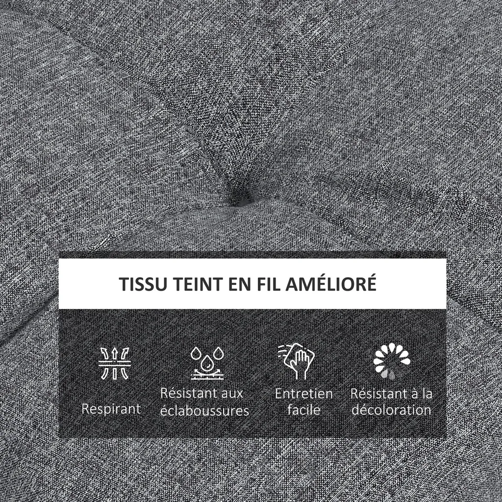 Coussins de Jardin Gris pour Salon Extérieur Confortable Lot de 4