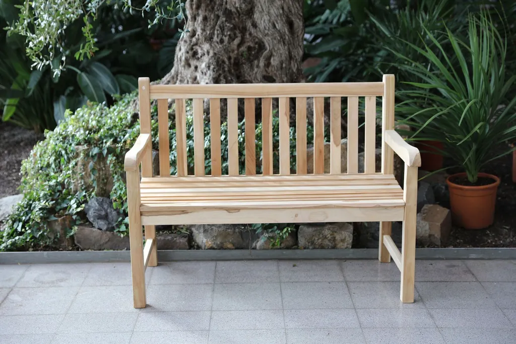 Banc de jardin 2 places en bois de teck, mobilier extérieur Java BURI