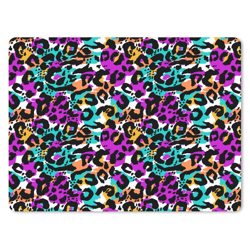 MuchoWow Mauspad Mousepad Tiermuster - Panther - Regenbogen 40x30 cm - Mousepads - Maus Mat - Pad - Mausunterlage - Anti Rutsch