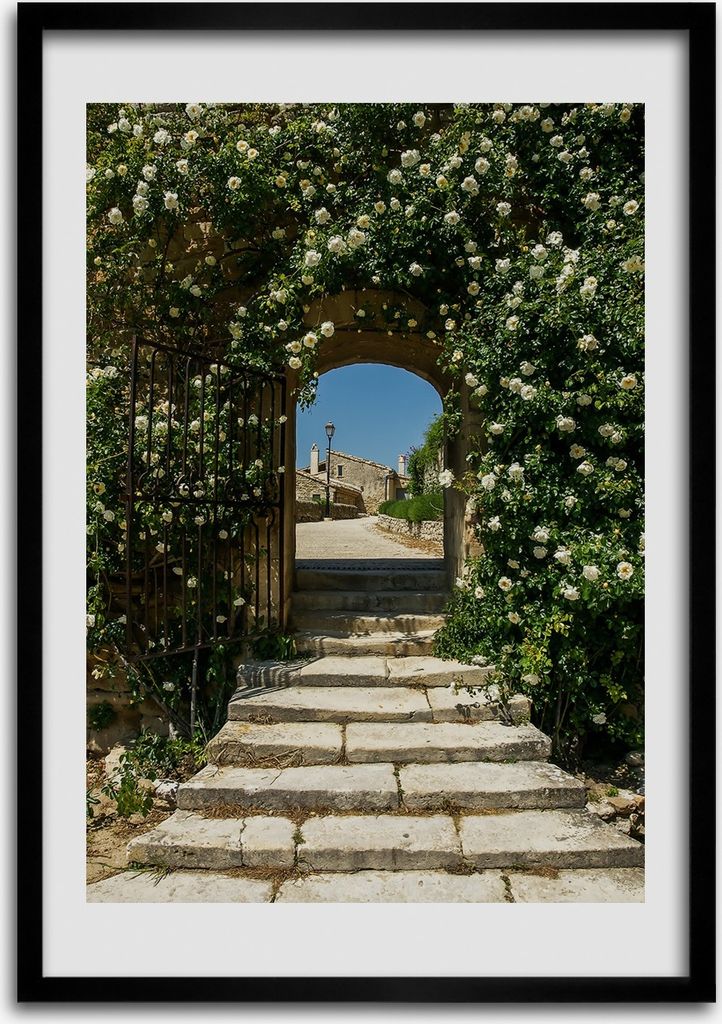 Bild - Bilderrahmen - Foto - 70 cm x 100 cm - MDF - Rahmen - Wandkunst - Blumenbogen