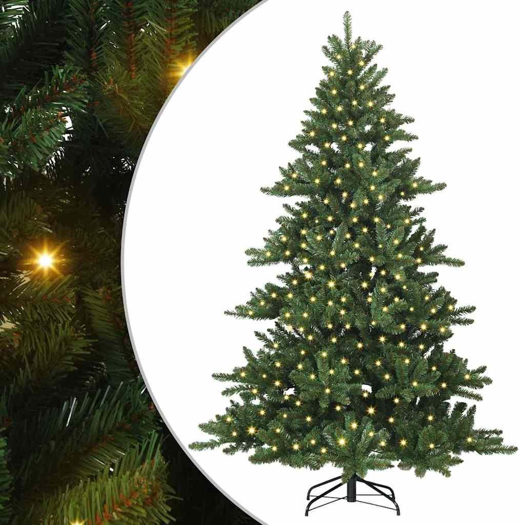 vidaXL Künstlicher klappbarer Weihnachtsbaum Grün 180 cm PVC und Stahl