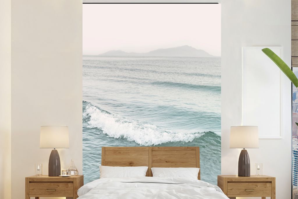 MuchoWow Fototapete für Wohnzimmer oder Schlafzimmer Wandtapete Vinyl Motivtapete Meer - Wellen - Natur - Wasser - 180x280 cm - Wallpaper