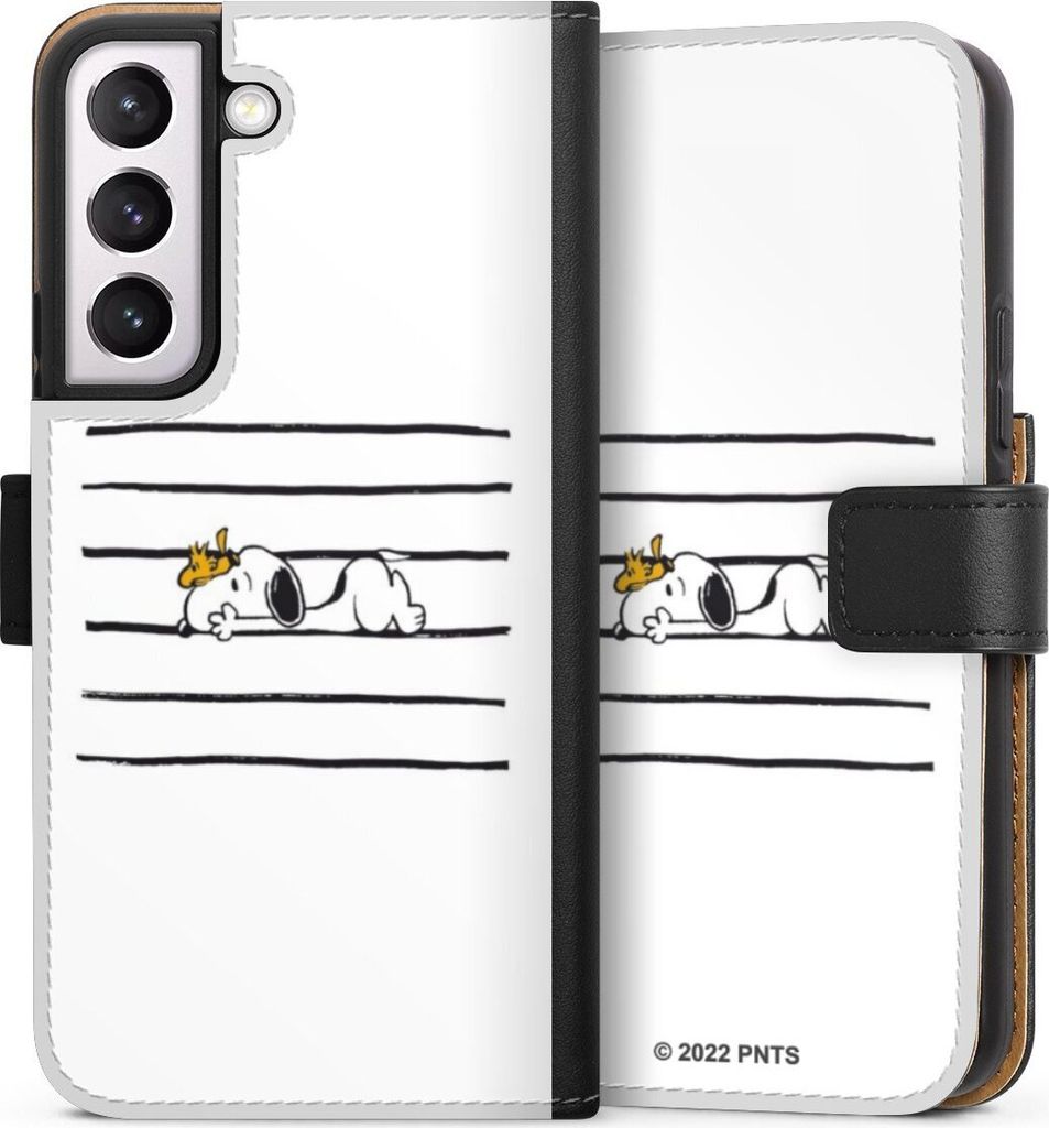 DeinDesign Klapphülle für Samsung Galaxy S22 Handytasche Lederhülle Tasche Hund Peanuts Snoopy