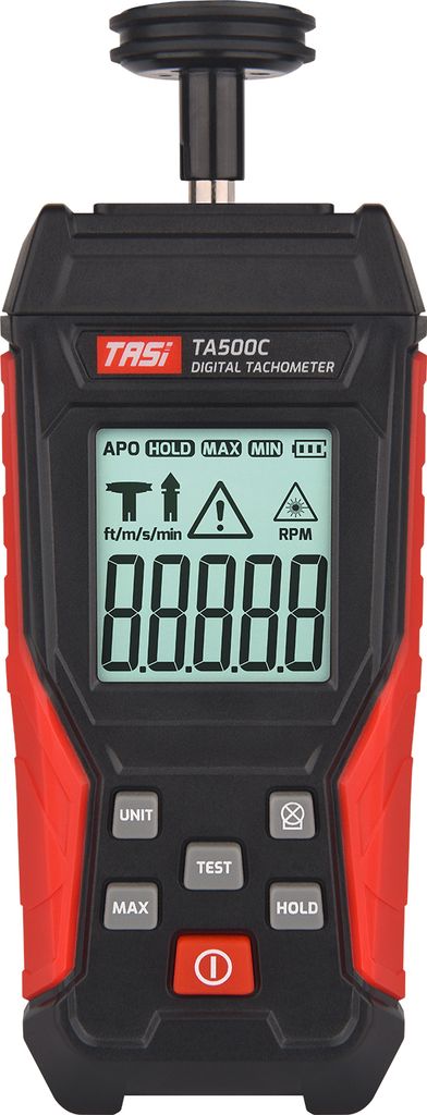 TASI Drehzahlmesser, Kontakt- und beruehrungsloser digitaler Drehzahlmesser, Laser-Foto-Drehzahlmesser, 3šC100.000 U/min, hochpraeziser Drehzahlme...