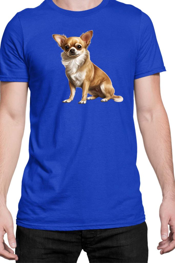 Herren T-Shirt Dogs Breeds Chihuahua Dog Breed 006, Man 3XL / Blau