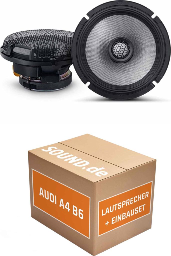 Lautsprecher Boxen Einbaupaket Heck Alpine R2-S65 passend für Audi A4 B6 + Avant/Kombi | Set für zwei Türen 100W MAX