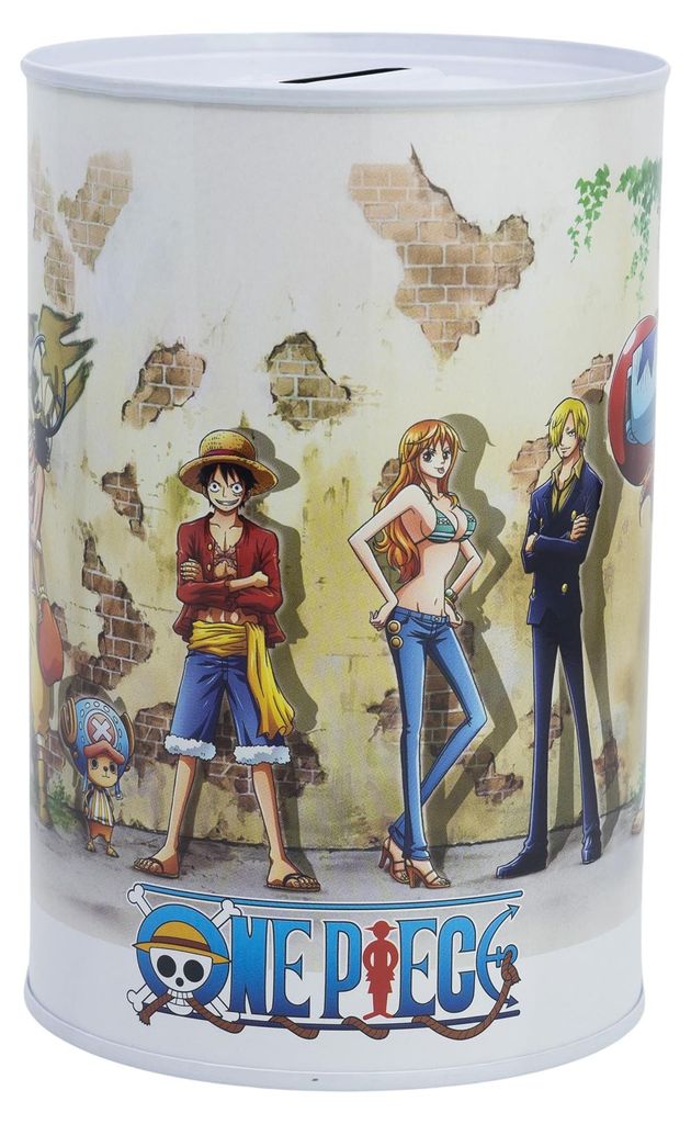 Stor One Piece Spardose für Kinder aus Metall, Blau Produktbild 