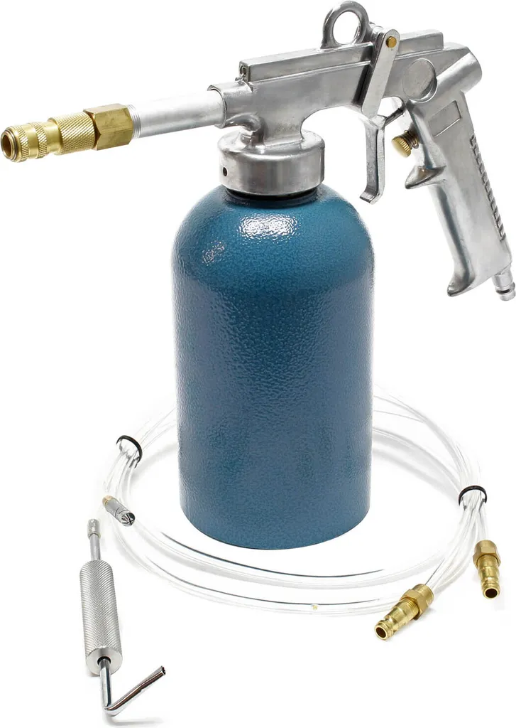 Pistola a tazza a pressione 1100ml 4-6bar Pistola a cavità 1/4" e tubi flessibili Pistola a spruzzo Ugello a gancio Ugello tondo