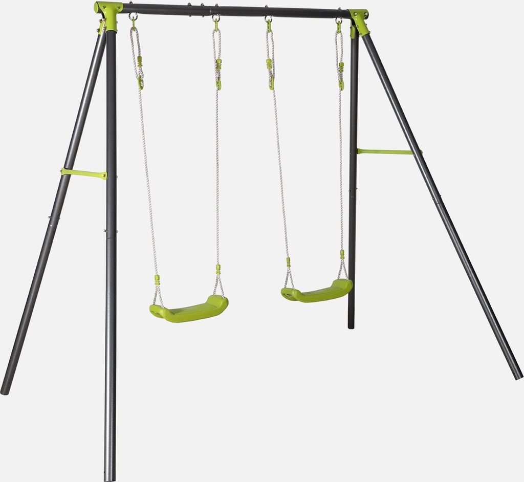 sweeek - Doppelschaukel aus Metall - Schwarz und Grün