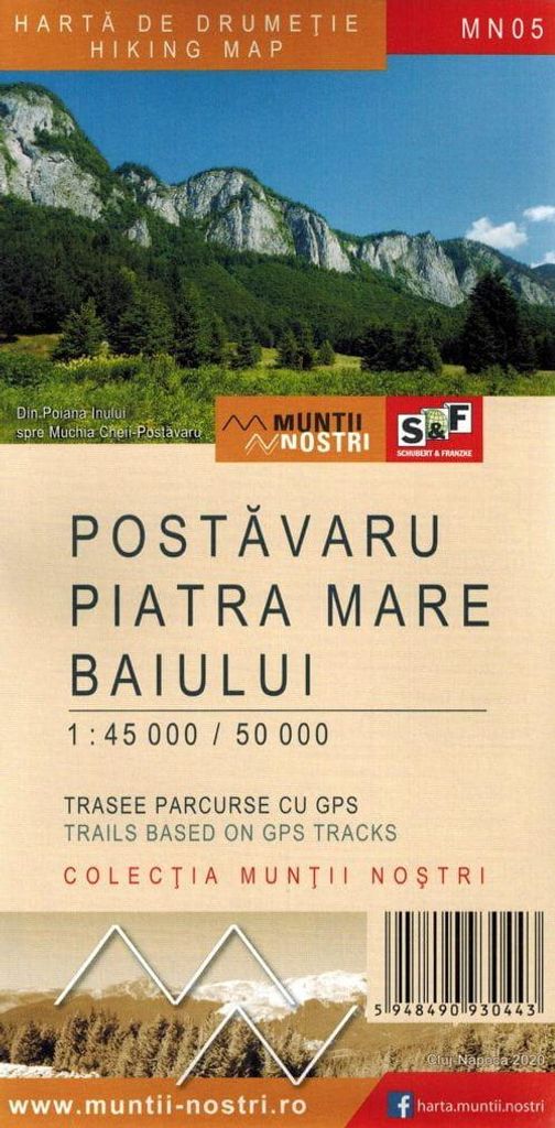 Postavaru, Piatra Mare und Baiului 1:45.000 / 1:50.000. Touristenkarte MN05. Schubert & Franzke