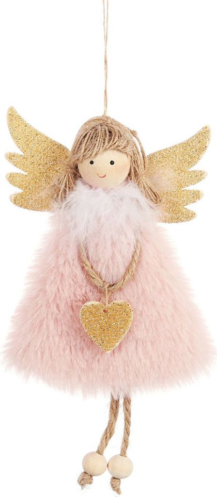 Weihnachten Liebe Herz Engel Mädchen Fluffy Weihnachtsbaum Anhänger DIY Hanging Dekoration-Rosa