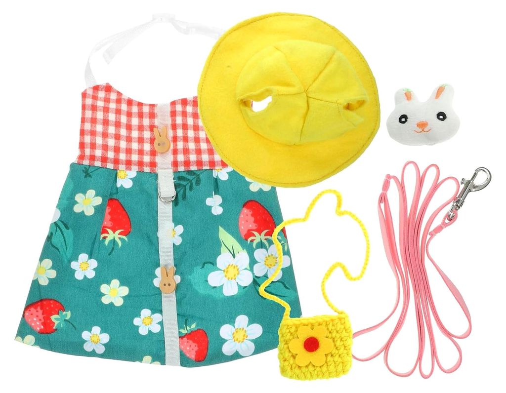 Kaninchen Geschirr mit Laufseil aus Polyester für sicheres und bequemes Draußen für kleine Hasen