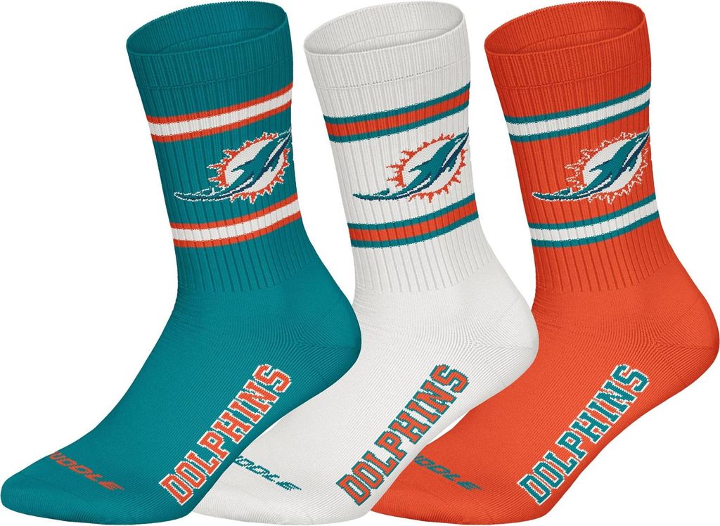 Huddle Uni Freizeitsocken Miami Dolphins Crew 3-Pack Produktbild 