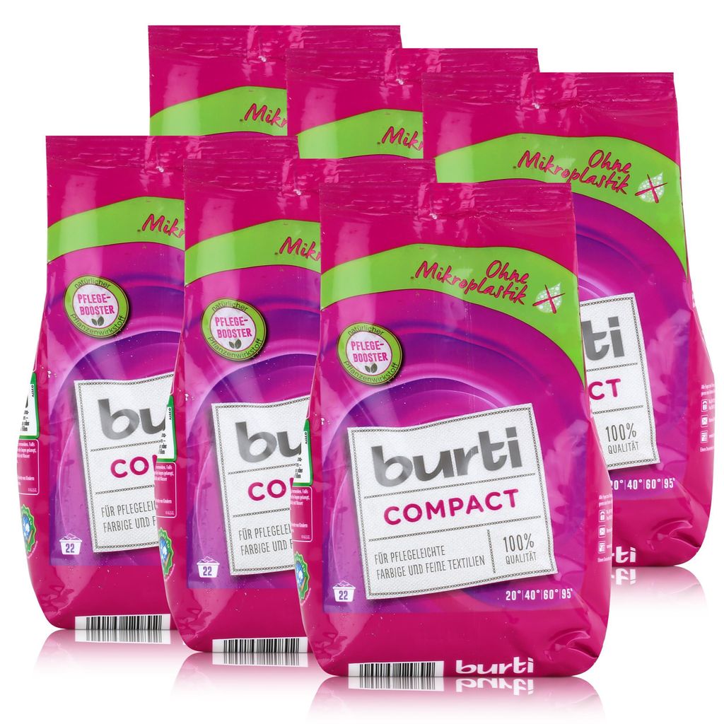 burti Compact Feinwaschmittel 1,3kg- Waschpulver (6er Pack)