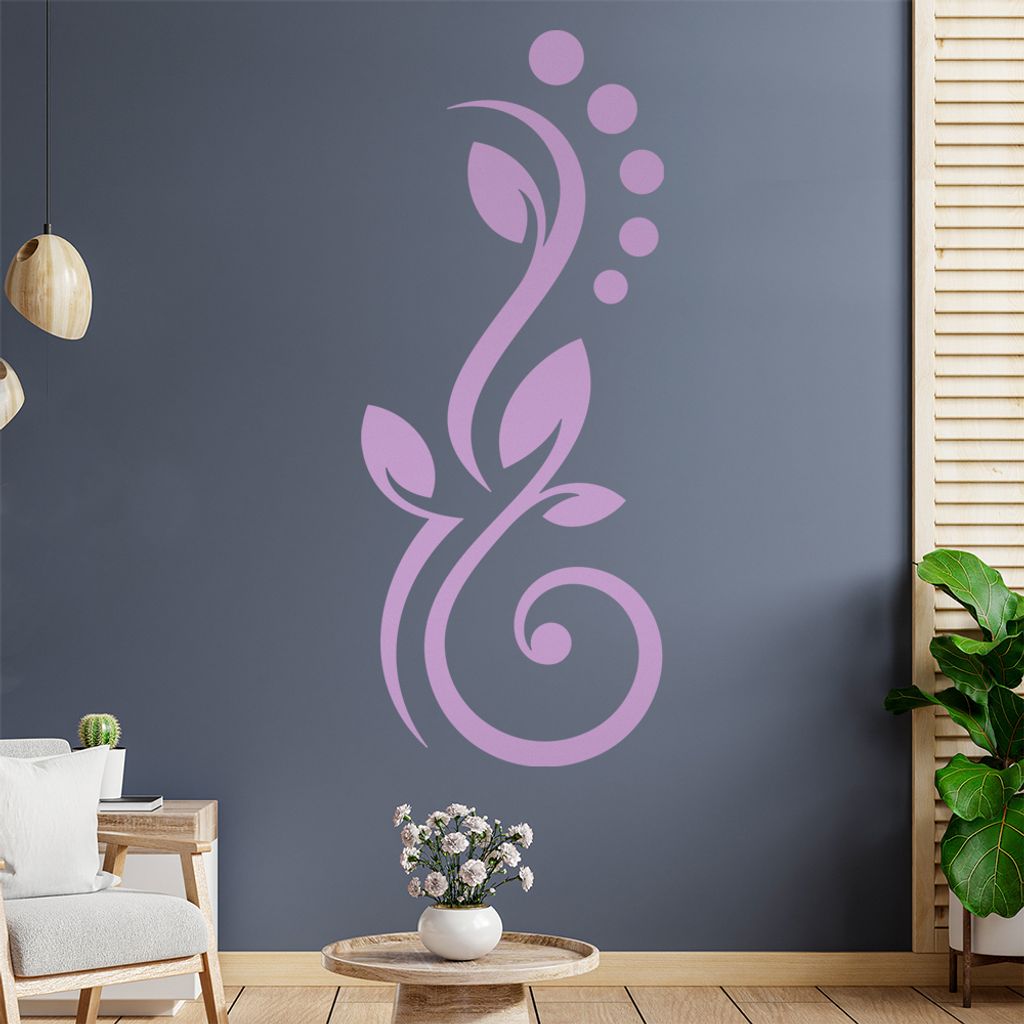 Blüte Linien Punkte Wandtattoo in 6 Größen - Wandaufkleber Wall Sticker - Dekoration, Küche, Wohnzimmer, Schlafzimmer, Badezimmer