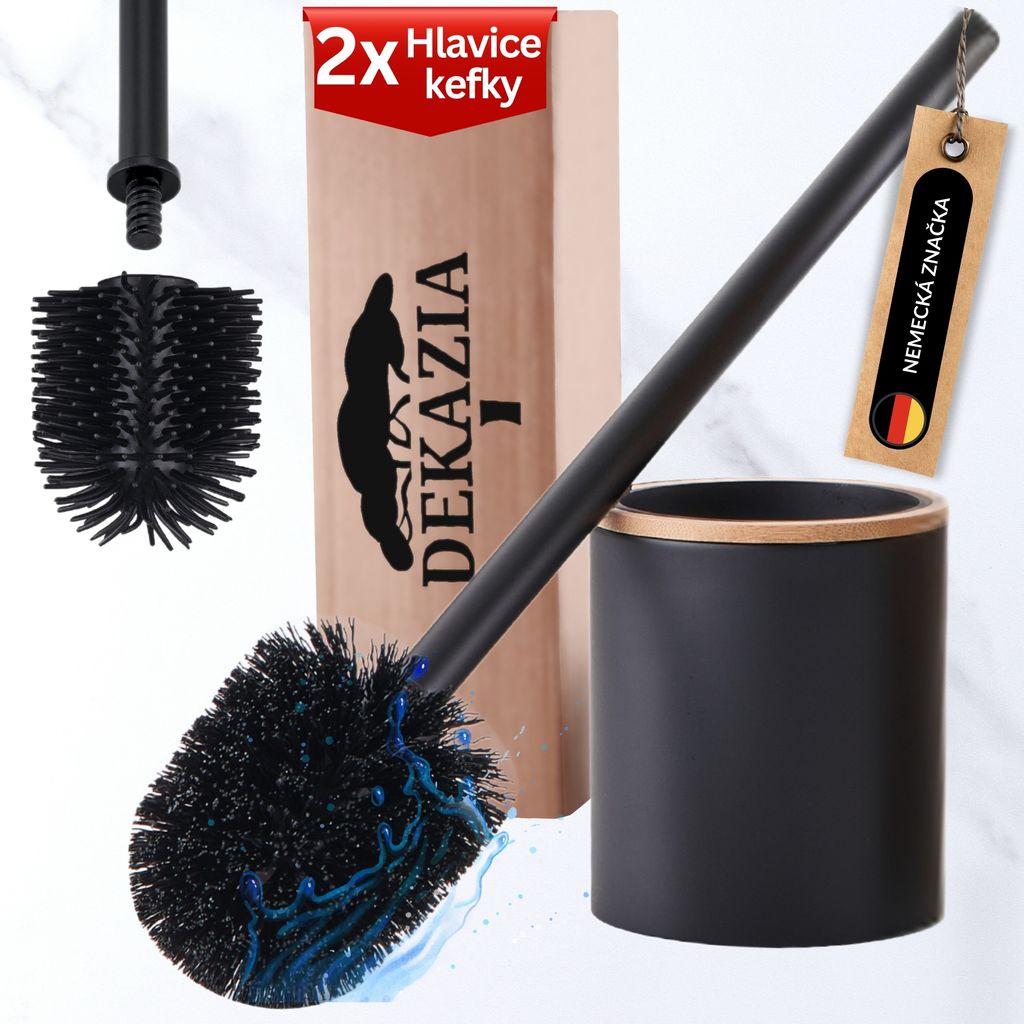 DEKAZIA® Toaletna Kefka Cierna Bambus Silikon – WC Kefka s Obrázok produktu 