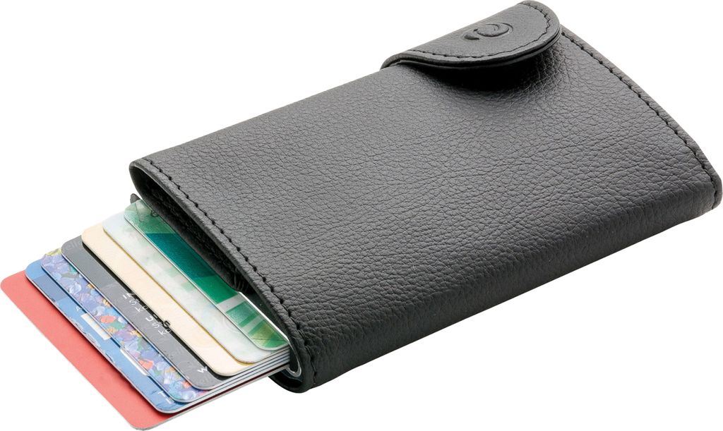 C-Secure - RFID Set aus Brieftasche und Visitenkartenhalter XD1006 (Einheitsgröße) (Schwarz)