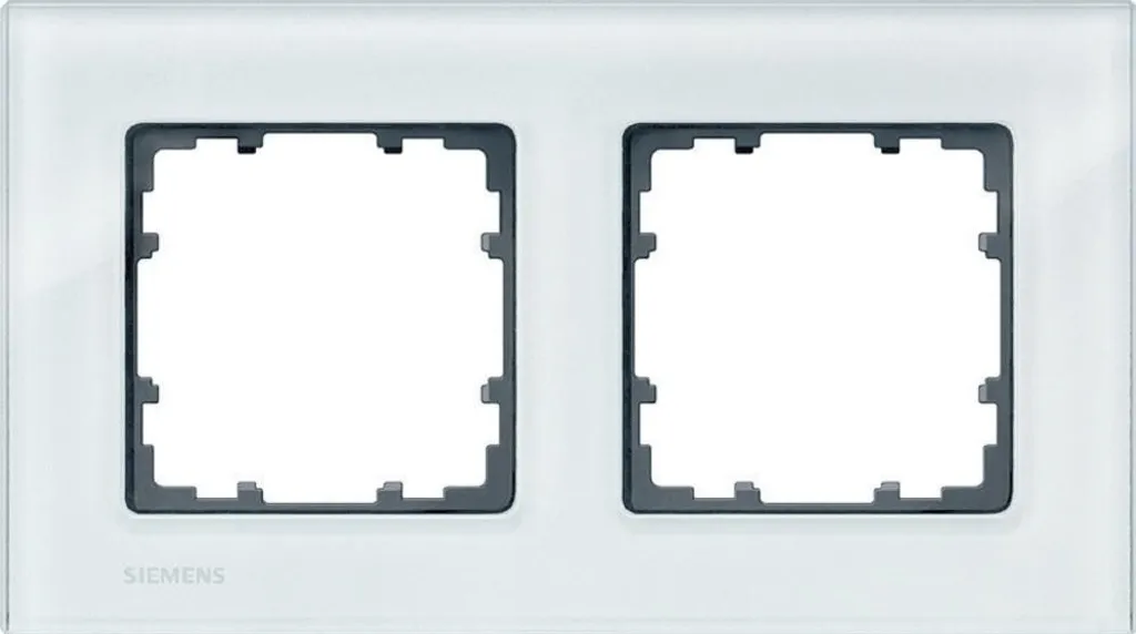 Siemens Cadre Double Delta Miroir Verre Satiné 5TG1202 pour Interrupteur