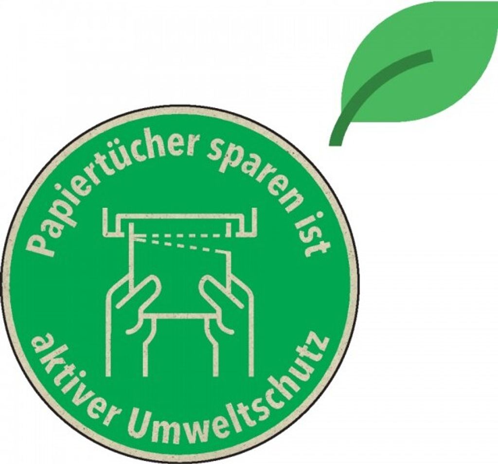 Dreifke Aufkleber | Hinweisschild Papiertücher sparen ist aktiver Umweltschu...