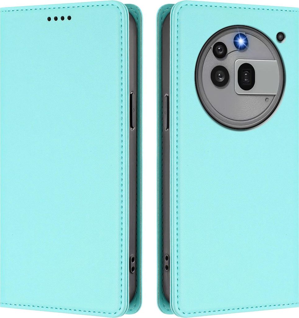 Handyhülle für Nothing Phone 3A Pro, Kunstleder Klapphülle Stoßfeste Magnetische Hülle mit Ständer Türkis