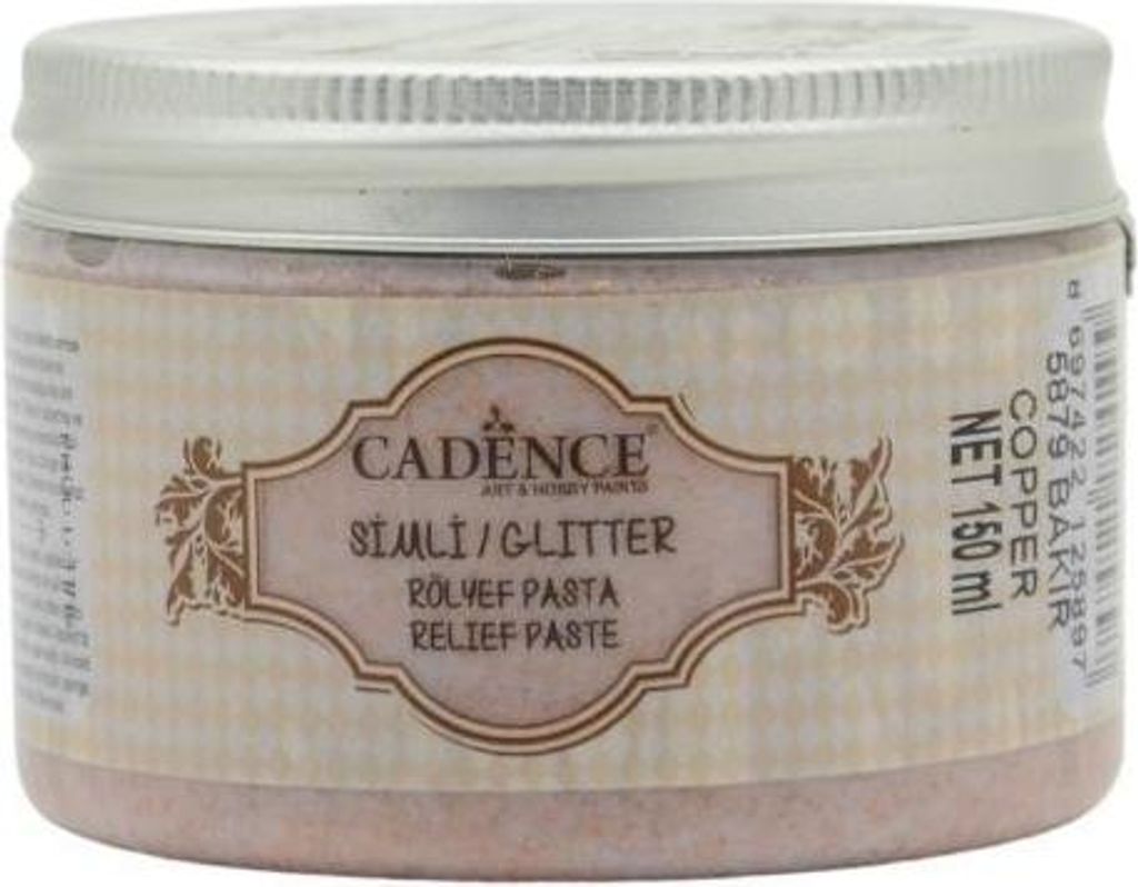 Cadence Glas Glitter Relief Paste 150 ml Kupfer Bastelbedarf
