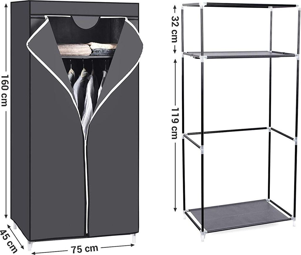 SONGMICS Kleiderschrank Stoffschrank mit Kleiderstange Produktbild 7