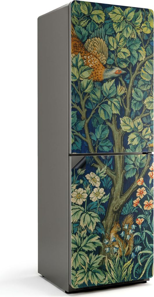 Waldlandschaft mit Fauna – Magnetische Kühlschrank Abdeckung – Dekorfolie magnetisch Küche – Kühlschrank Magnet Deko – selbstklebende Ma...