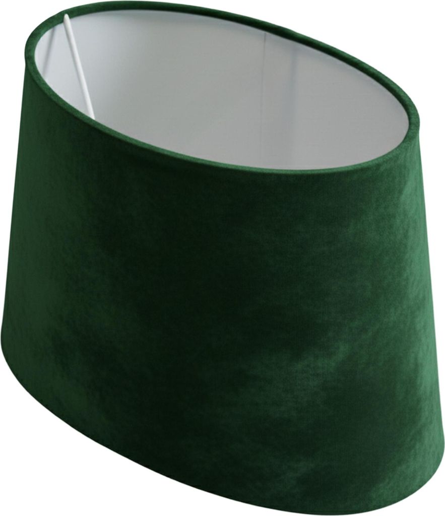 Lampenschirm Samtoptik | Grün | Oval | H15 x B14 X L 23 | Polyester
