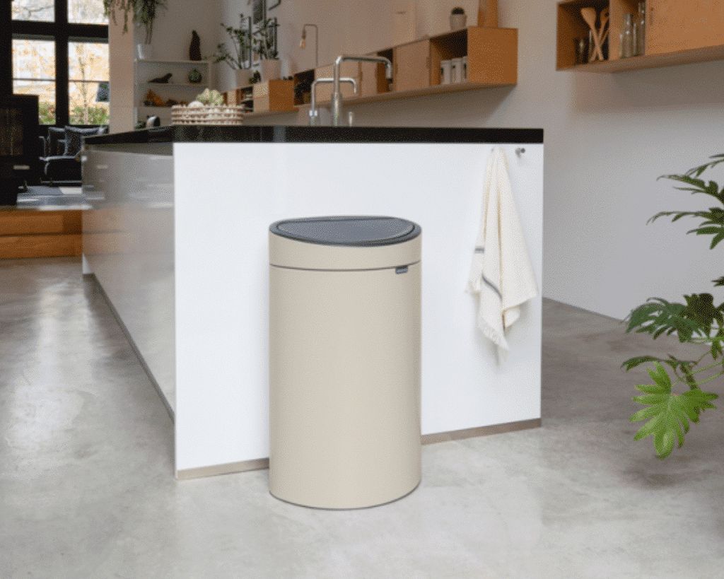 Brabantia Touch Bin New, 40 l, Rund, Beige, Manuell, Belgien, 435 mm