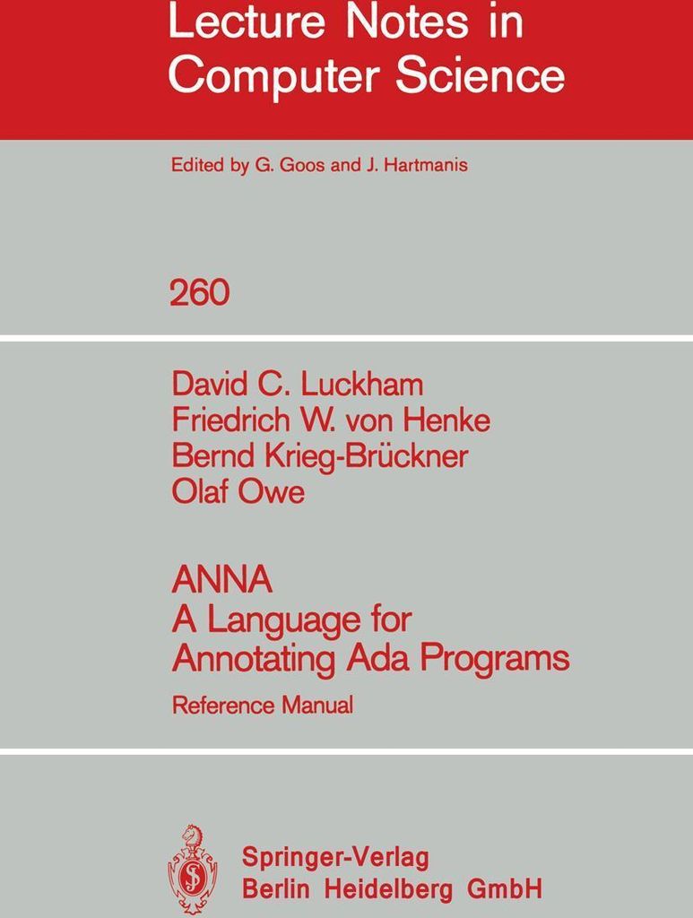 ANNA A Language for Annotating Ada Programs