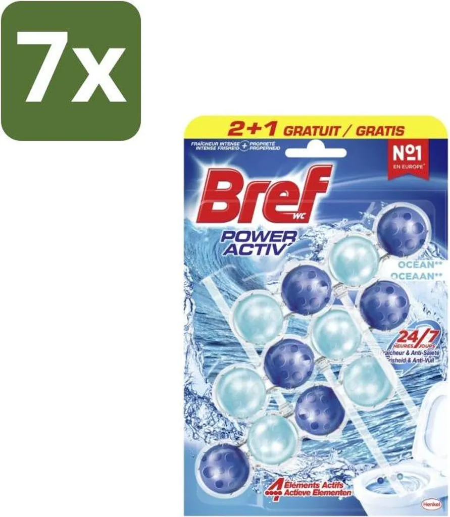 Bref Power Aktiv Ocean Bloc WC Multipack de 7 pièces pour des WC frais
