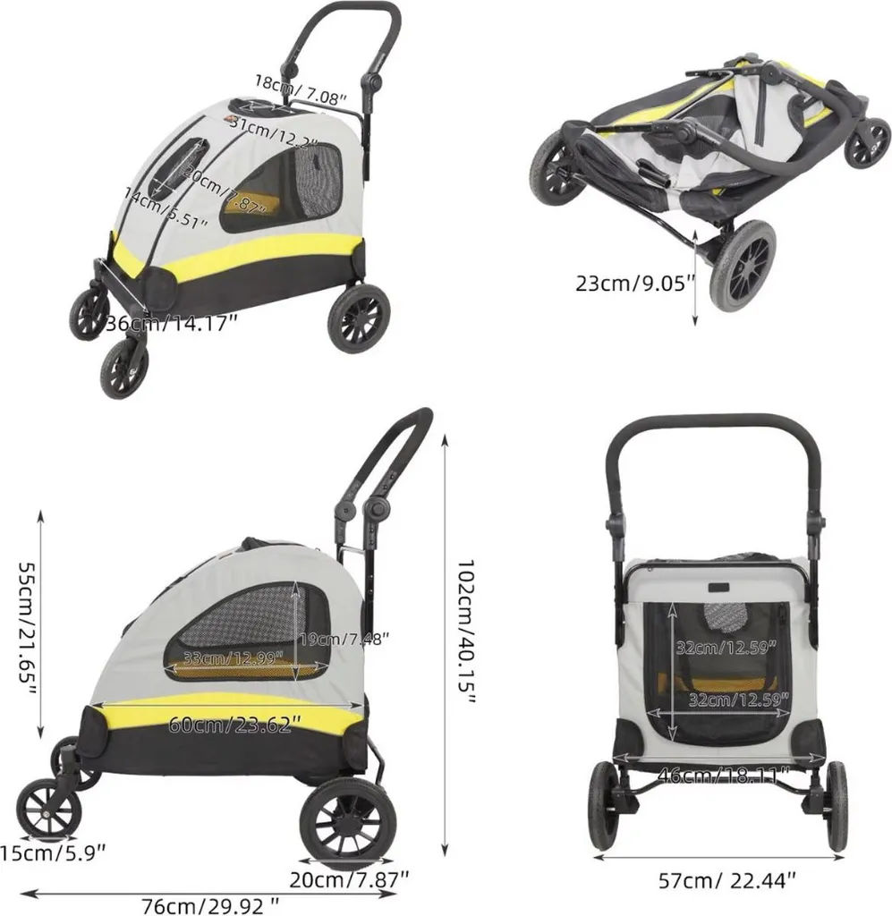 Buggy Vortex Tout-terrain pour Petits Chiens : Pliable et Confortable