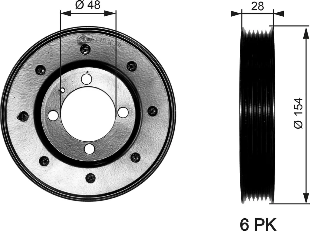Poulie de vilebrequin pour Opel Astra H et Corsa C, remplacement GATES
