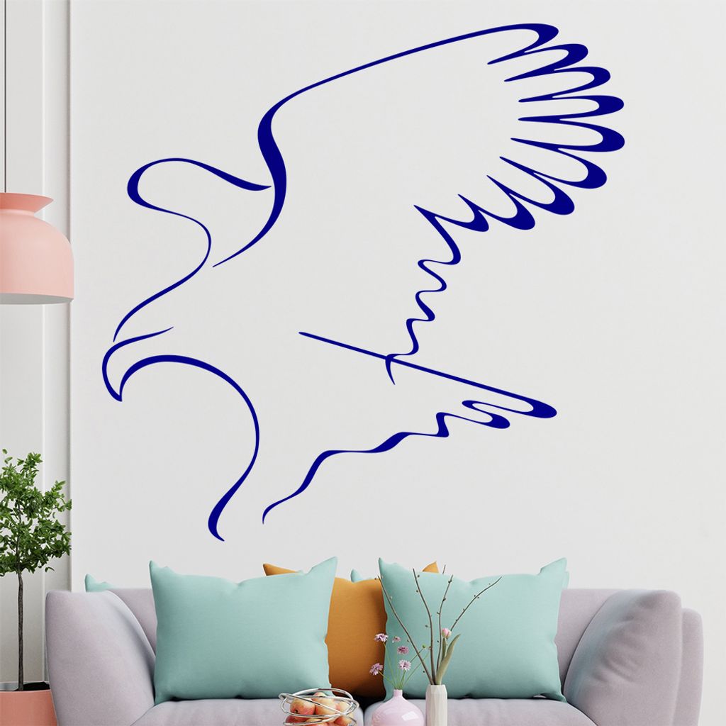 Greifvogel Linien Wandtattoo in 6 Größen - Wandaufkleber Wall Sticker - Dekoration, Küche, Wohnzimmer, Schlafzimmer, Badezimmer