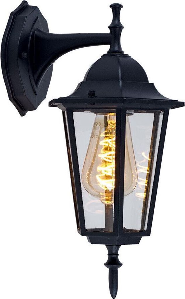 E27 Auenbeleuchtung - Wandlampen - Down - IP44 - Mattschwarz