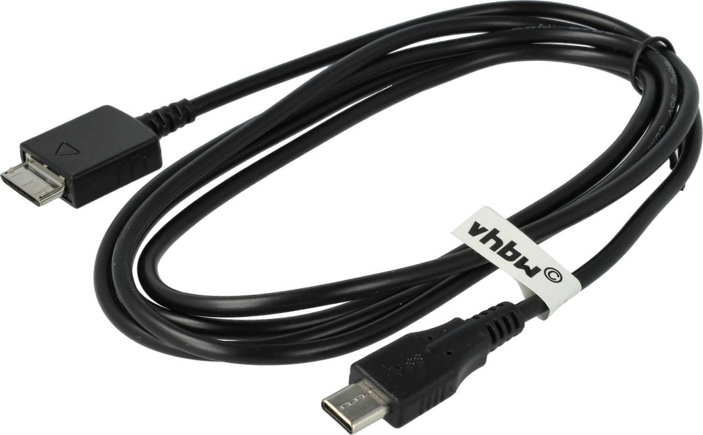 vhbw USB-C Datenkabel kompatibel mit Sony Walkman NWZ-A726, NWZ-A726BLK, NW-S715F, NW-S716F, NW-S718, NW-S736F, NW-S738F MP3 Player Schwarz, 150 cm