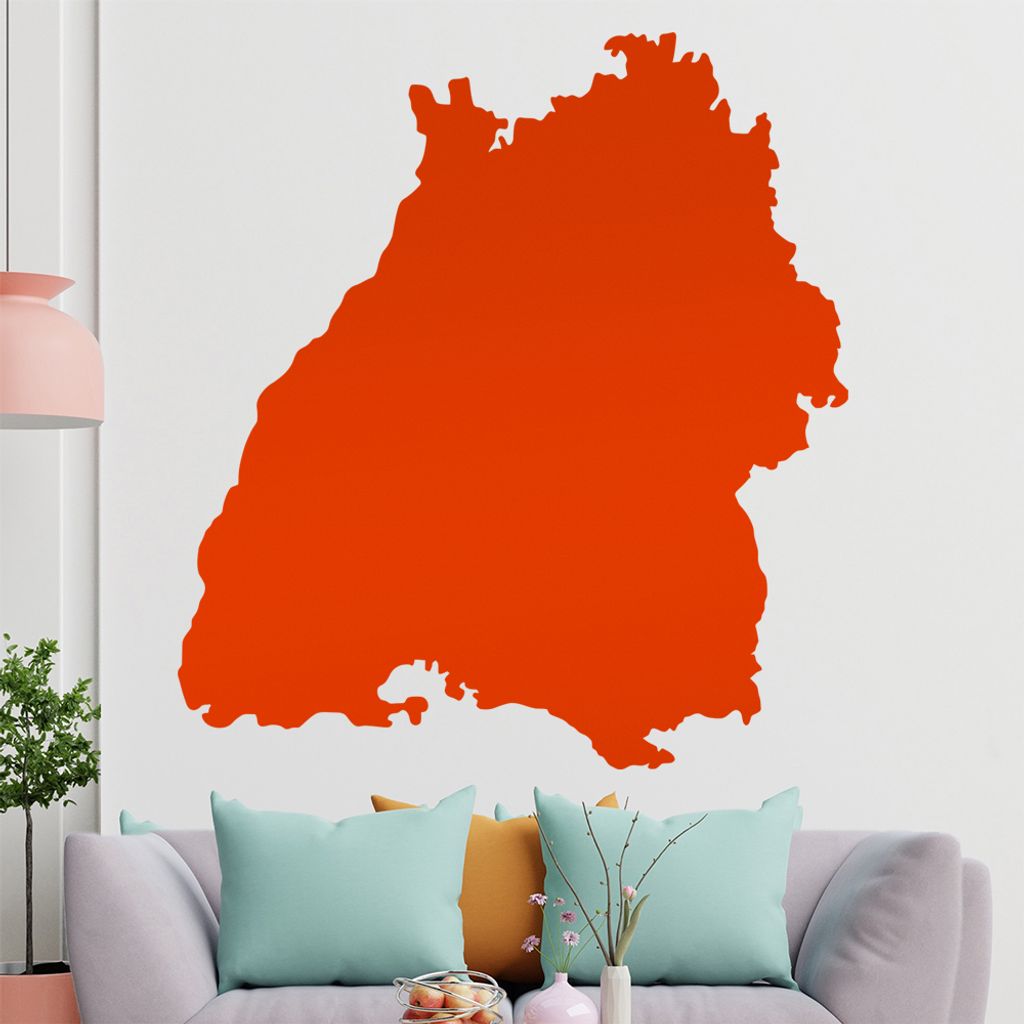 KIWISTAR Bundesland Baden-Württemberg - Stuttgart Schwarzwald Wandtattoo in 6 Größen - Wandaufkleber Wall Sticker - Dekoration, Küche, Wohnzimm...