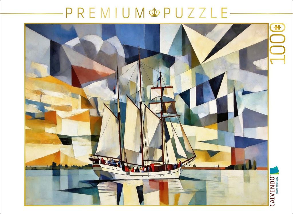 CALVENDO Puzzle Segelschiff in untergehender Sonne | 1000 Teile Lege-Größe 64x48cm Foto-Puzzle für glückliche Stunden