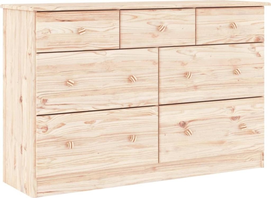 Cassettiera ALTA 112x35x73 cm in Legno Massello di Pino Immagine del prodotto 