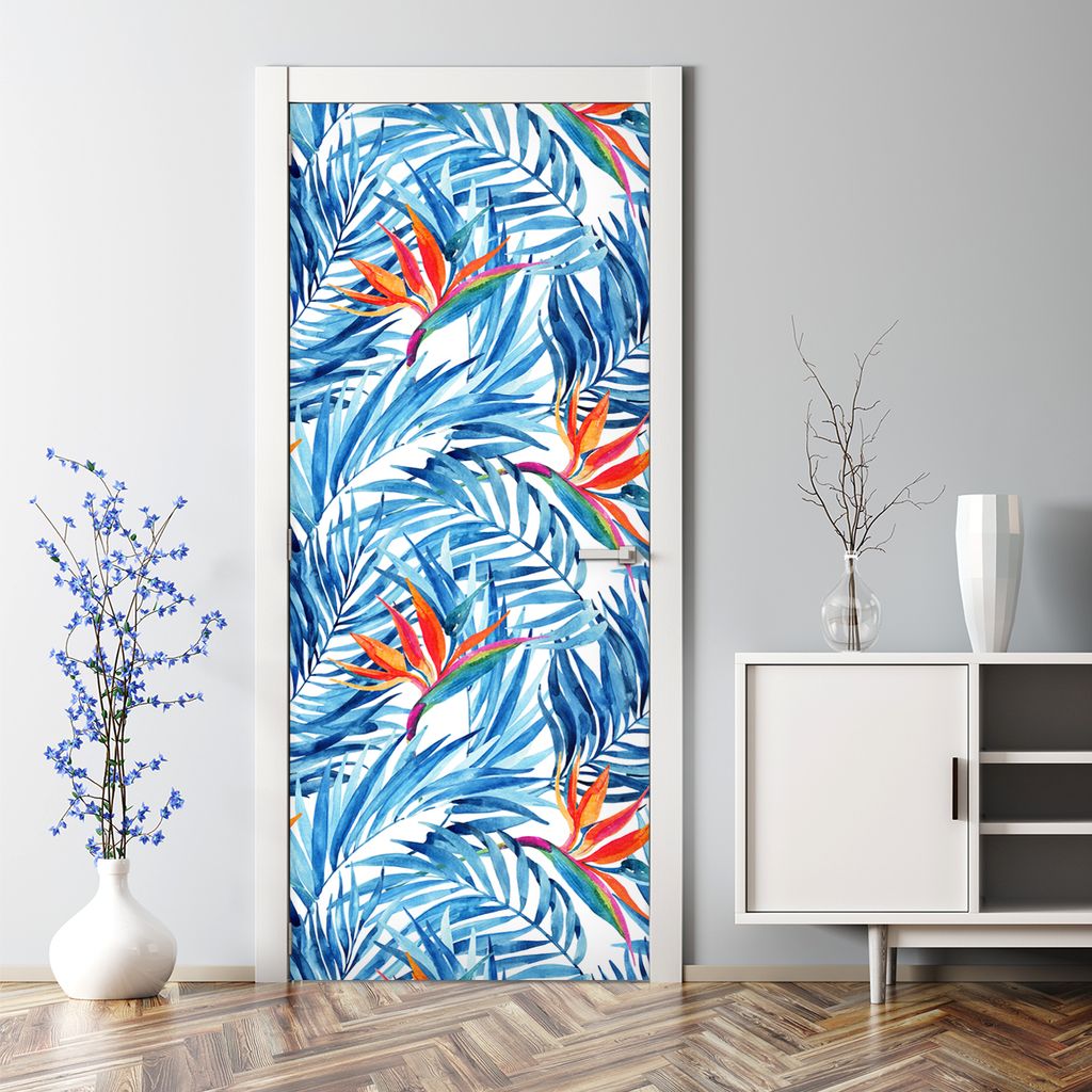 Dekorative Türposter selbstklebend Wandaufkleber Türaufkleber Exotisches Tropische 77 x 200 cm