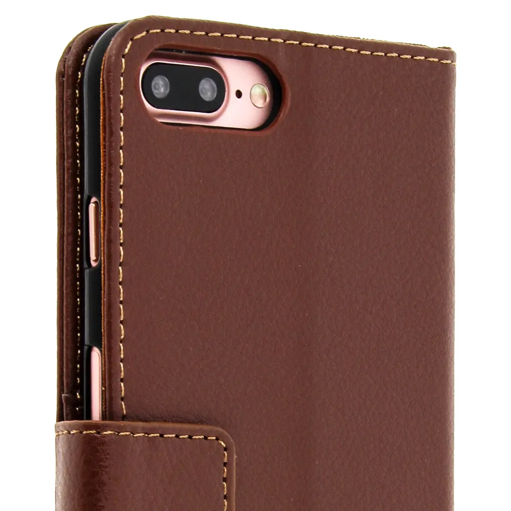 Custodia Protettiva Marrone iPhone 7/8 Plus - Flip Case Minimal Stand - 6