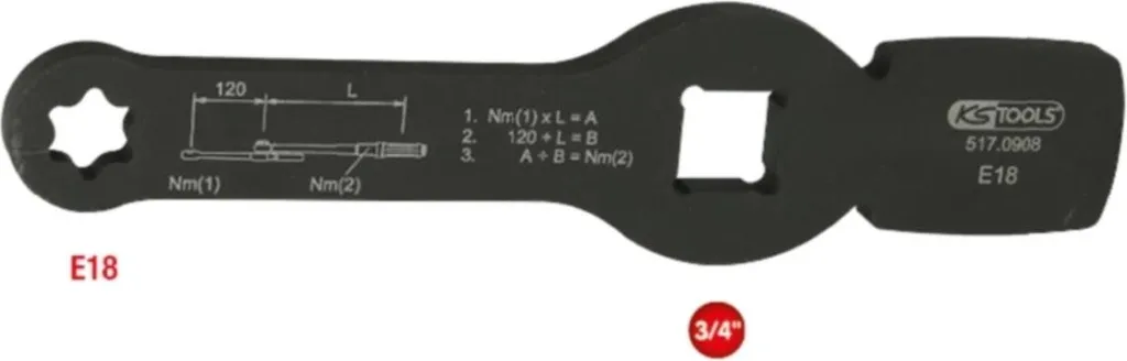 Chiave Speciale E18 Torx per Pinze Freno | KS TOOLS 517.0908 3/4" - 5