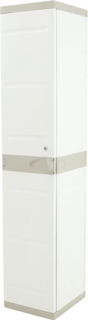 Kleiderschrank, Hoch, 1 Tür, 35cm Breite, 180cm Höhe, Plastiken, Weiß