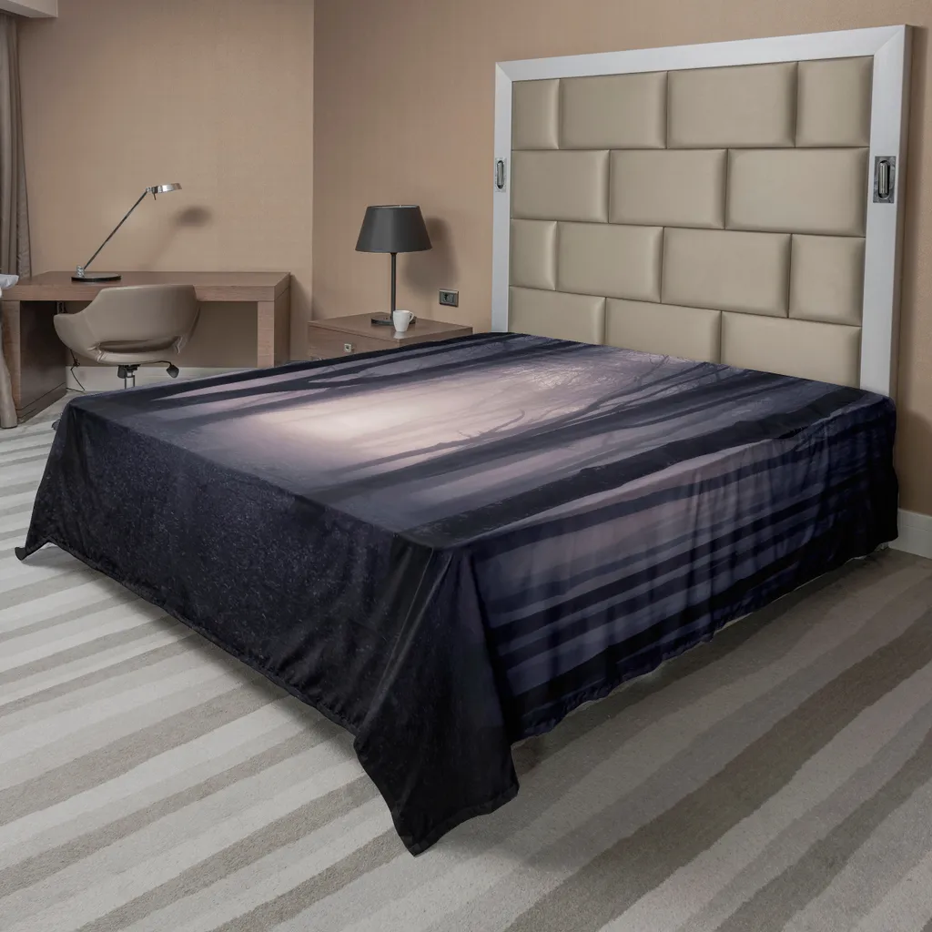 Drap de lit forêt sombre pour chambre à coucher déco Halloween 1 pièce
