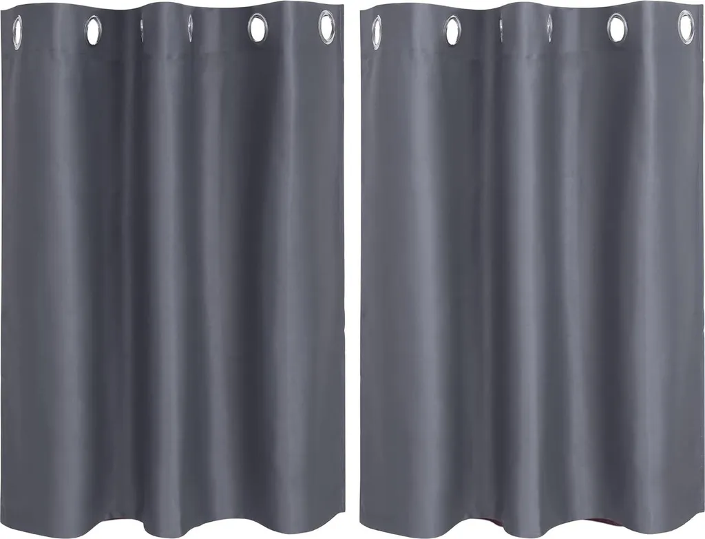 Rideau thermique de chambre gris lot de 2 pour isolation hiver été