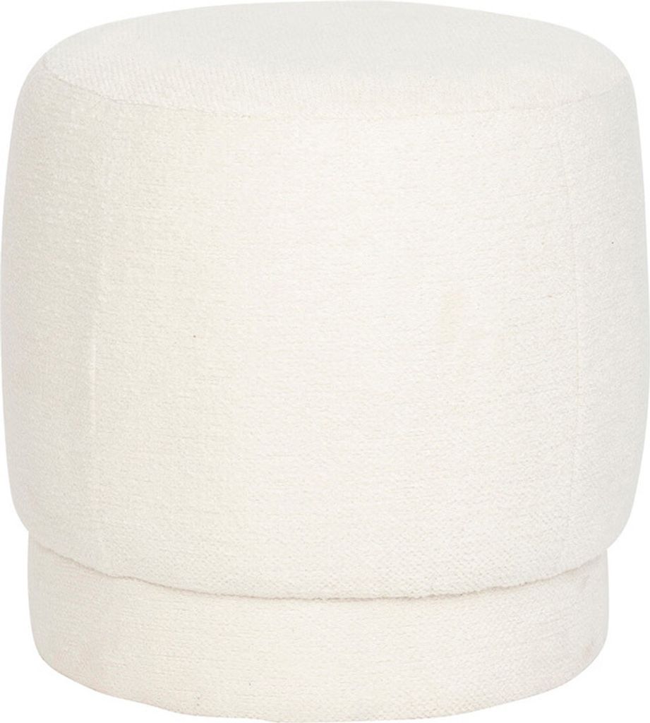 Eazy Living Bouclé Pouf Ø 39 cm Adeline Weiß