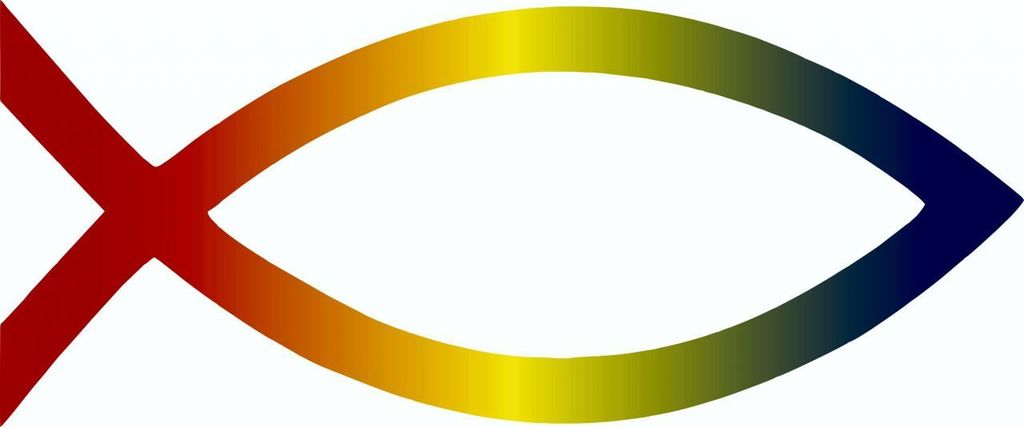 Hermann Schütz Aufkleber Christusfisch bunt Dimension Produktbild 